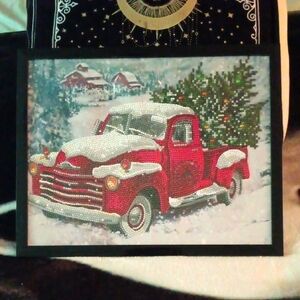 Red Christmas Truck Diamond Painting-Handcrafted